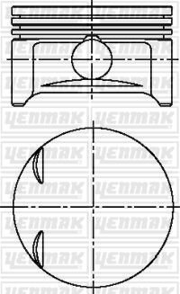 Поршень с кольцами і пальцем OPEL Astra G 1.2 (размер отв. 72.5 / STD) (X 1.2 XE) YENMAK 31-04213-000 (фото 1)
