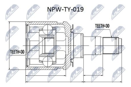 ШРКШ всередину. Toyota LC120 FR R/L IN 02- NTY NPW-TY-019 (фото 1)