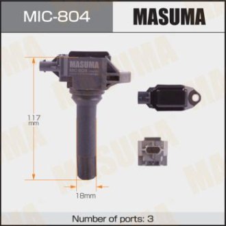 Котушка запалювання Subaru Forester, Legacy 2.0, 2.5 (12-) Masuma MIC804 (фото 1)