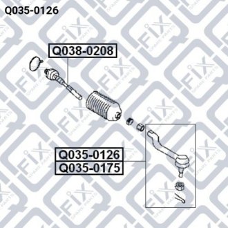 Накінечник рульової тяги (лівий) Q-FIX Q035-0126