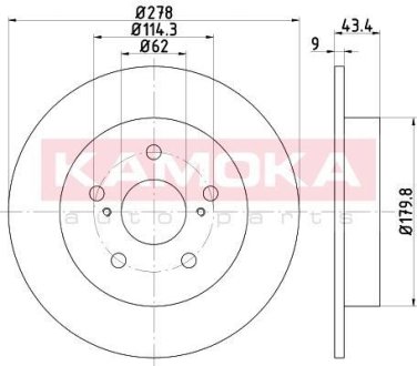 Гальмівні диски FIAT SEDICI 06-/SUZUKI SX4 06- Kamoka 103154