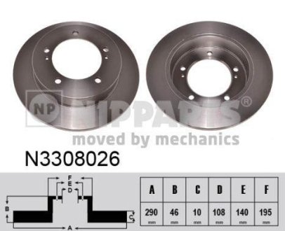 Тормозные диски Nipparts N3308026 (фото 1)