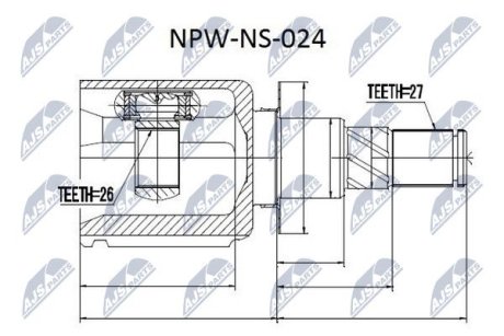 ШРКШ внутр. Nissan Navara, Np300 Navara, Pathfinder III 2.5D 11.01- NTY NPW-NS-024 (фото 1)